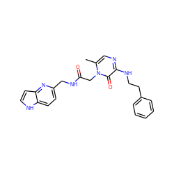 Cc1cnc(NCCc2ccccc2)c(=O)n1CC(=O)NCc1ccc2[nH]ccc2n1 ZINC000013488044