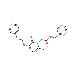 Cc1cnc(NCCc2ccccc2)c(=O)n1CC(=O)NCc1cccnc1 ZINC000013493137