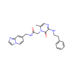 Cc1cnc(NCCc2ccccc2)c(=O)n1CC(=O)NCc1ccn2ccnc2c1 ZINC000001483807