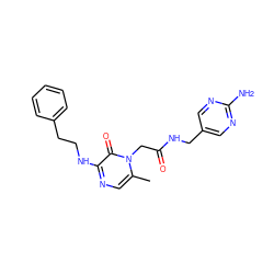 Cc1cnc(NCCc2ccccc2)c(=O)n1CC(=O)NCc1cnc(N)nc1 ZINC000013440758