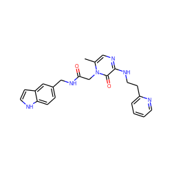 Cc1cnc(NCCc2ccccn2)c(=O)n1CC(=O)NCc1ccc2[nH]ccc2c1 ZINC000013488042