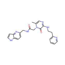 Cc1cnc(NCCc2ccccn2)c(=O)n1CC(=O)NCc1ccc2[nH]ccc2n1 ZINC000013488045