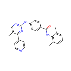 Cc1cnc(Nc2ccc(C(=O)Nc3c(C)cccc3C)cc2)nc1-c1ccncc1 ZINC000098065452