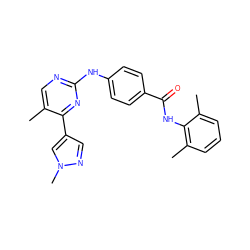 Cc1cnc(Nc2ccc(C(=O)Nc3c(C)cccc3C)cc2)nc1-c1cnn(C)c1 ZINC000103241175