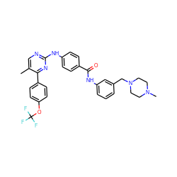 Cc1cnc(Nc2ccc(C(=O)Nc3cccc(CN4CCN(C)CC4)c3)cc2)nc1-c1ccc(OC(F)(F)F)cc1 ZINC000103241198