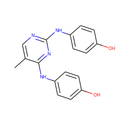 Cc1cnc(Nc2ccc(O)cc2)nc1Nc1ccc(O)cc1 ZINC000033815076