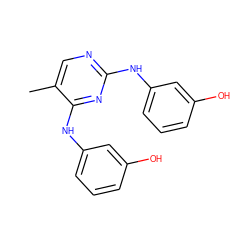 Cc1cnc(Nc2cccc(O)c2)nc1Nc1cccc(O)c1 ZINC000114322615