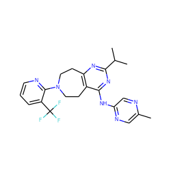 Cc1cnc(Nc2nc(C(C)C)nc3c2CCN(c2ncccc2C(F)(F)F)CC3)cn1 ZINC000145009850