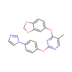 Cc1cnc(Oc2ccc(-n3ccnc3)cc2)nc1Oc1ccc2c(c1)OCO2 ZINC000028709527