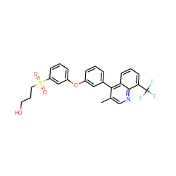 Cc1cnc2c(C(F)(F)F)cccc2c1-c1cccc(Oc2cccc(S(=O)(=O)CCCO)c2)c1 ZINC000045352158