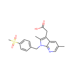 Cc1cnc2c(c1)c(CC(=O)O)c(C)n2Cc1ccc(S(C)(=O)=O)cc1 ZINC001772650870