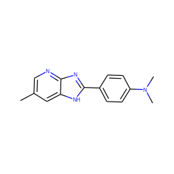 Cc1cnc2nc(-c3ccc(N(C)C)cc3)[nH]c2c1 ZINC000028824596