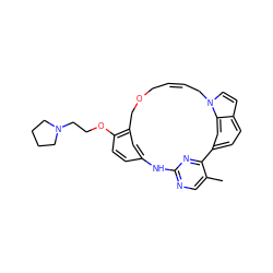 Cc1cnc2nc1-c1ccc3ccn(c3c1)C/C=C/COCc1cc(ccc1OCCN1CCCC1)N2 ZINC000043198504