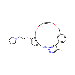 Cc1cnc2nc1-c1cccc(c1)COCC=CCOCc1cc(ccc1OCCN1CCCC1)N2 ZINC000254135325