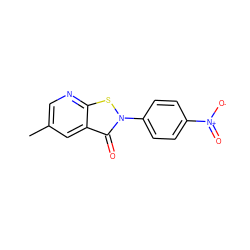 Cc1cnc2sn(-c3ccc([N+](=O)[O-])cc3)c(=O)c2c1 ZINC000001860703