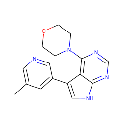 Cc1cncc(-c2c[nH]c3ncnc(N4CCOCC4)c23)c1 ZINC000224868034