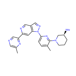 Cc1cncc(-c2cc3c(cn2)cnn3-c2ccc(C)c(N3CCC[C@H](N)C3)n2)n1 ZINC000216481036