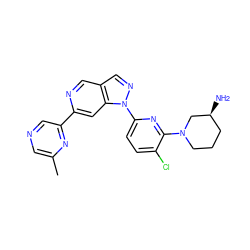 Cc1cncc(-c2cc3c(cn2)cnn3-c2ccc(Cl)c(N3CCC[C@H](N)C3)n2)n1 ZINC000211050607