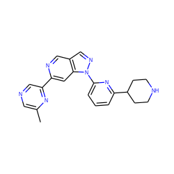 Cc1cncc(-c2cc3c(cn2)cnn3-c2cccc(C3CCNCC3)n2)n1 ZINC000211047161