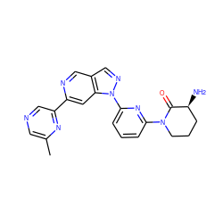 Cc1cncc(-c2cc3c(cn2)cnn3-c2cccc(N3CCC[C@H](N)C3=O)n2)n1 ZINC000211010564