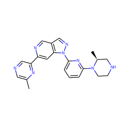 Cc1cncc(-c2cc3c(cn2)cnn3-c2cccc(N3CCNC[C@@H]3C)n2)n1 ZINC000211056183