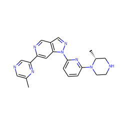 Cc1cncc(-c2cc3c(cn2)cnn3-c2cccc(N3CCNC[C@H]3C)n2)n1 ZINC000224864505