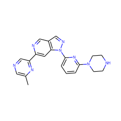 Cc1cncc(-c2cc3c(cn2)cnn3-c2cccc(N3CCNCC3)n2)n1 ZINC000211037082