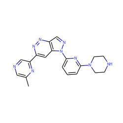 Cc1cncc(-c2cc3c(cnn3-c3cccc(N4CCNCC4)n3)nn2)n1 ZINC000224872943