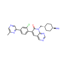 Cc1cncc(-c2ccc(-c3cc4cncnc4n(C[C@H]4CC[C@H](N)CC4)c3=O)c(Cl)c2)n1 ZINC000653899269