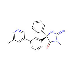 Cc1cncc(-c2cccc([C@@]3(c4ccccc4)NC(=N)N(C)C3=O)c2)c1 ZINC000084604804