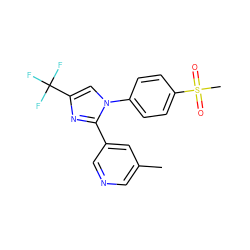 Cc1cncc(-c2nc(C(F)(F)F)cn2-c2ccc(S(C)(=O)=O)cc2)c1 ZINC000013812818