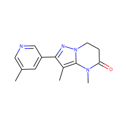 Cc1cncc(-c2nn3c(c2C)N(C)C(=O)CC3)c1 ZINC000205103892