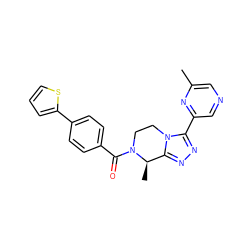 Cc1cncc(-c2nnc3n2CCN(C(=O)c2ccc(-c4cccs4)cc2)[C@@H]3C)n1 ZINC000299866476