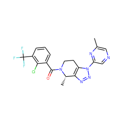 Cc1cncc(-n2nnc3c2CCN(C(=O)c2cccc(C(F)(F)F)c2Cl)[C@H]3C)n1 ZINC000226002003