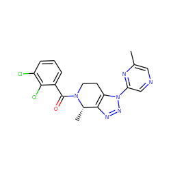 Cc1cncc(-n2nnc3c2CCN(C(=O)c2cccc(Cl)c2Cl)[C@H]3C)n1 ZINC000225986822