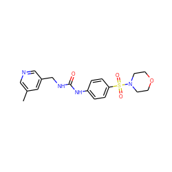 Cc1cncc(CNC(=O)Nc2ccc(S(=O)(=O)N3CCOCC3)cc2)c1 ZINC000096271701