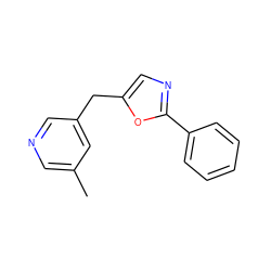 Cc1cncc(Cc2cnc(-c3ccccc3)o2)c1 ZINC001772602644
