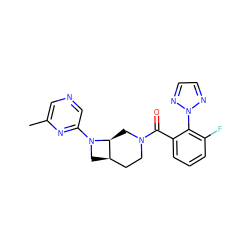 Cc1cncc(N2C[C@@H]3CCN(C(=O)c4cccc(F)c4-n4nccn4)C[C@@H]32)n1 ZINC000149982077