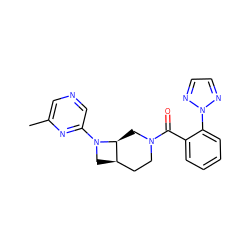 Cc1cncc(N2C[C@@H]3CCN(C(=O)c4ccccc4-n4nccn4)C[C@@H]32)n1 ZINC000116825135