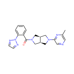 Cc1cncc(N2C[C@H]3CN(C(=O)c4ccccc4-n4nccn4)C[C@H]3C2)n1 ZINC000116823462