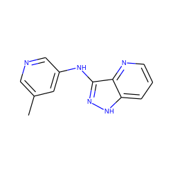 Cc1cncc(Nc2n[nH]c3cccnc23)c1 ZINC000167021260