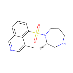 Cc1cncc2cccc(S(=O)(=O)N3CCCNC[C@@H]3C)c12 ZINC000000022706