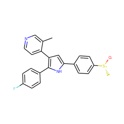 Cc1cnccc1-c1cc(-c2ccc([S@@+](C)[O-])cc2)[nH]c1-c1ccc(F)cc1 ZINC000003832044