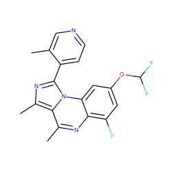 Cc1cnccc1-c1nc(C)c2c(C)nc3c(F)cc(OC(F)F)cc3n12 ZINC000073159461