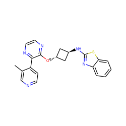 Cc1cnccc1-c1nccnc1O[C@H]1C[C@H](Nc2nc3ccccc3s2)C1 ZINC000145901131