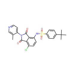 Cc1cnccc1N1C(=O)c2c(Cl)ccc(NS(=O)(=O)c3ccc(C(C)(C)C)cc3)c2C1=O ZINC000653850819