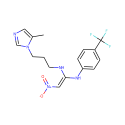 Cc1cncn1CCCN/C(=C\[N+](=O)[O-])Nc1ccc(C(F)(F)F)cc1 ZINC000101285208