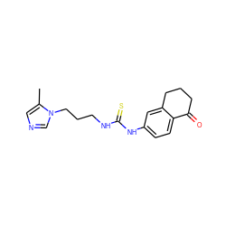 Cc1cncn1CCCNC(=S)Nc1ccc2c(c1)CCCC2=O ZINC000096271499