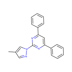 Cc1cnn(-c2nc(-c3ccccc3)cc(-c3ccccc3)n2)c1 ZINC000000209628