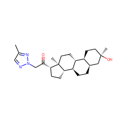 Cc1cnn(CC(=O)[C@H]2CC[C@H]3[C@@H]4CC[C@@H]5C[C@](C)(O)CC[C@@H]5[C@H]4CC[C@]23C)n1 ZINC001772631547